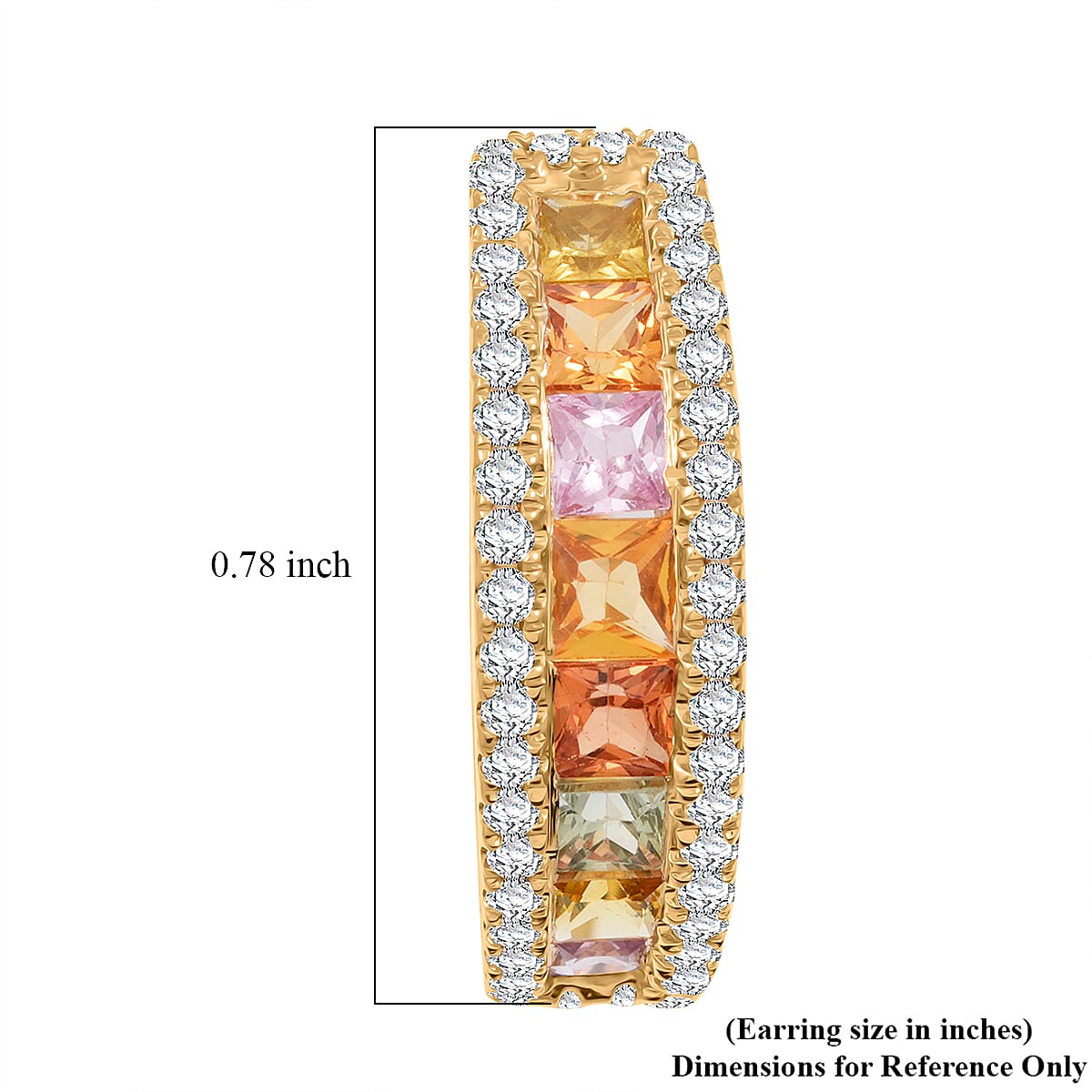 Clarte Prima Collection Multi Sapphire and Moissanite 2.90 ctw Earrings in 14K Yellow Gold Over Sterling Silver image number 4