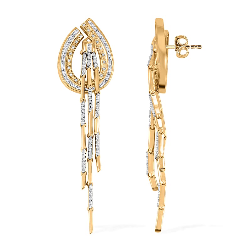 Clarte Aurora Collection Moissanite 1.00 ctw Earrings in 14K Yellow Gold Over Sterling Silver