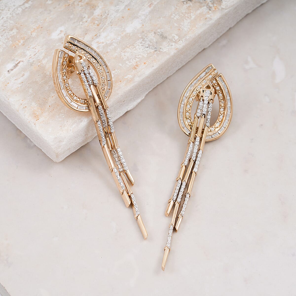 Clarte Prima Collection Moissanite 1.00 ctw Earrings in 14K Yellow Gold Over Sterling Silver image number 1