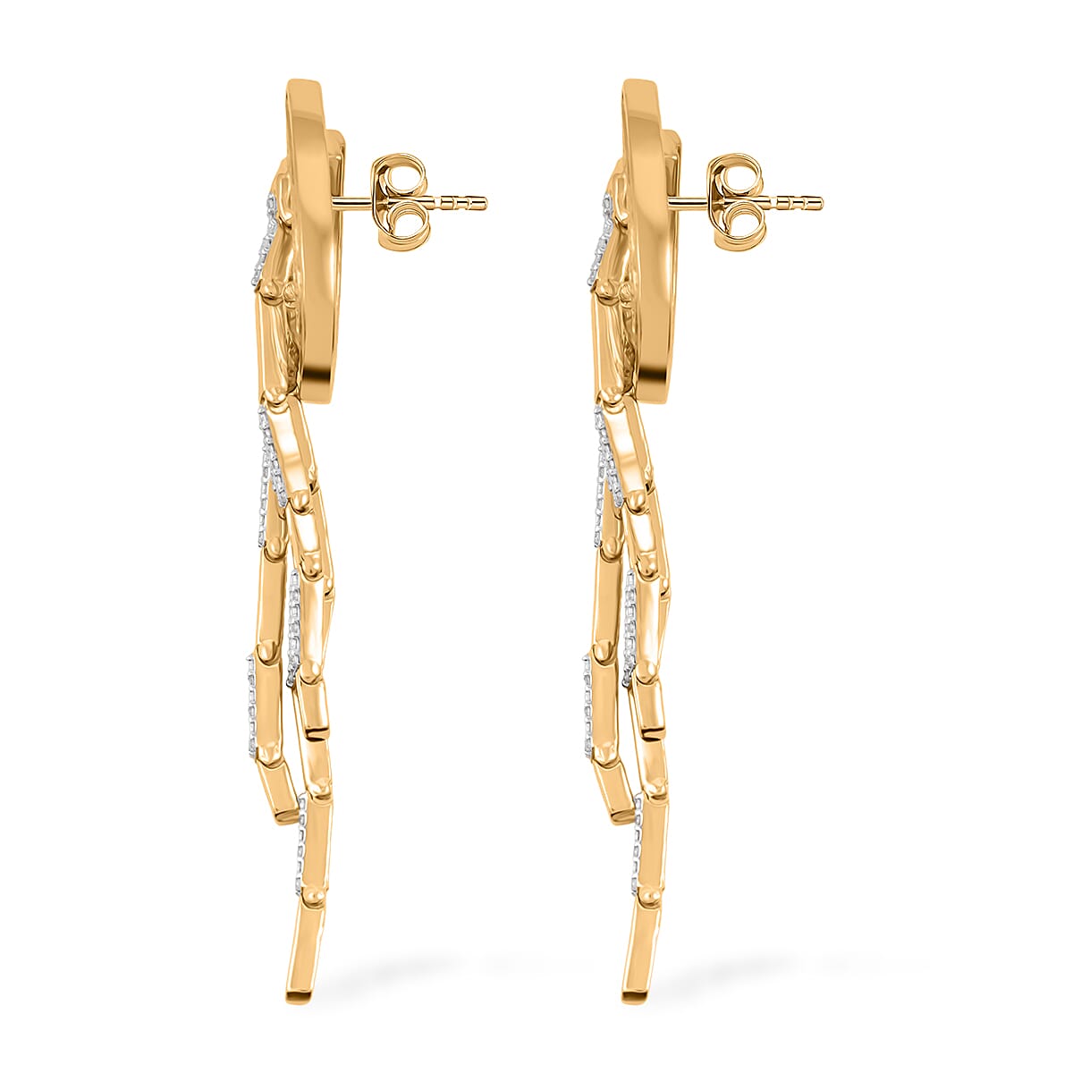 Clarte Prima Collection Moissanite 1.00 ctw Earrings in 14K Yellow Gold Over Sterling Silver image number 3