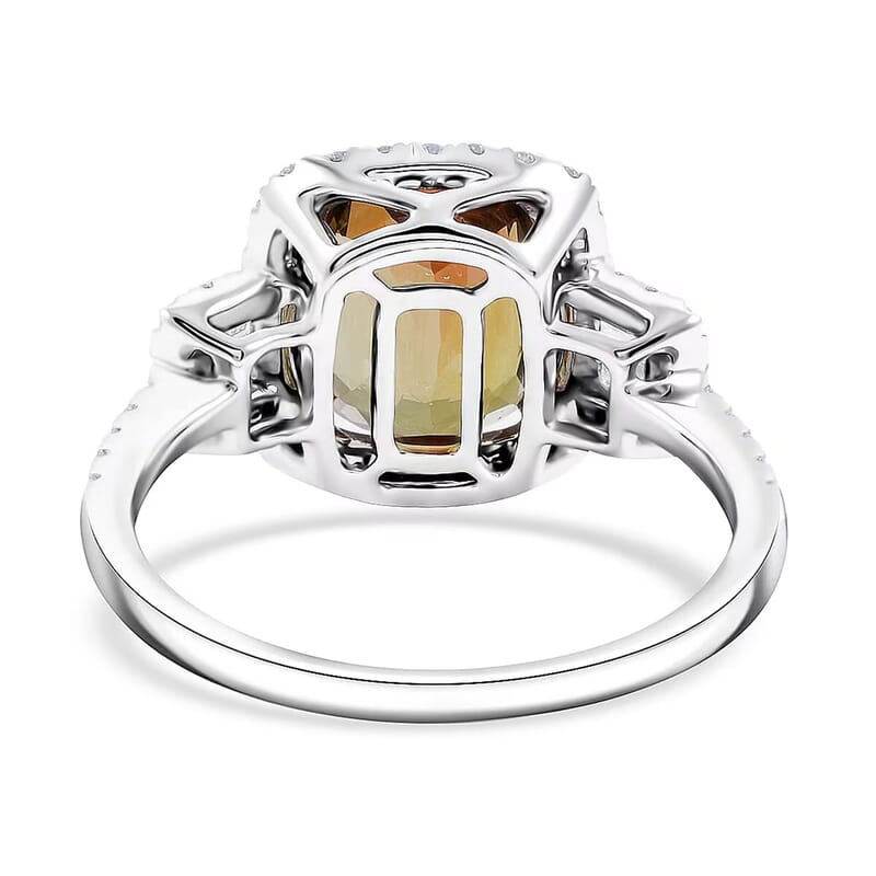 Rhapsody 950 Platinum AAAA Jenipapo Andalusite, Diamond (E-F, VS) (0.63 cts) Ring (Size 5.5) (6.07 g) 4.06 ctw