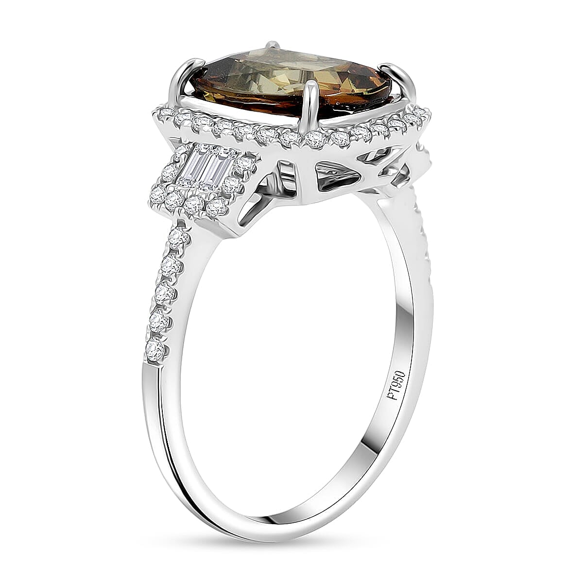 Rhapsody 950 Platinum AAAA Jenipapo Andalusite, Diamond (E-F, VS) (0.63 cts) Ring (Size 7.5) (6.07 g) 4.06 ctw image number 3