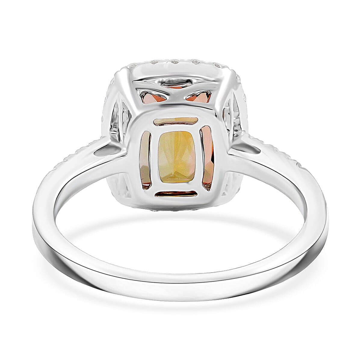 Certified and Appraised Rhapsody AAAA Jenipapo Andalusite, Diamond (E-F, VS) Ring in 950 Platinum 3.65 ctw (Size 7.5) image number 3