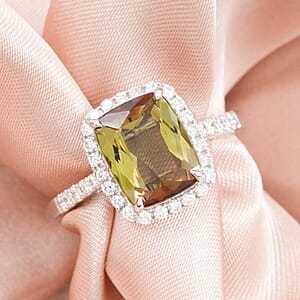 Certified & Appraised Rhapsody AAAA Jenipapo Andalusite and E-F VS Diamond 3.65 ctw Ring in 950 Platinum (Size 8.0) 5.73 Grams