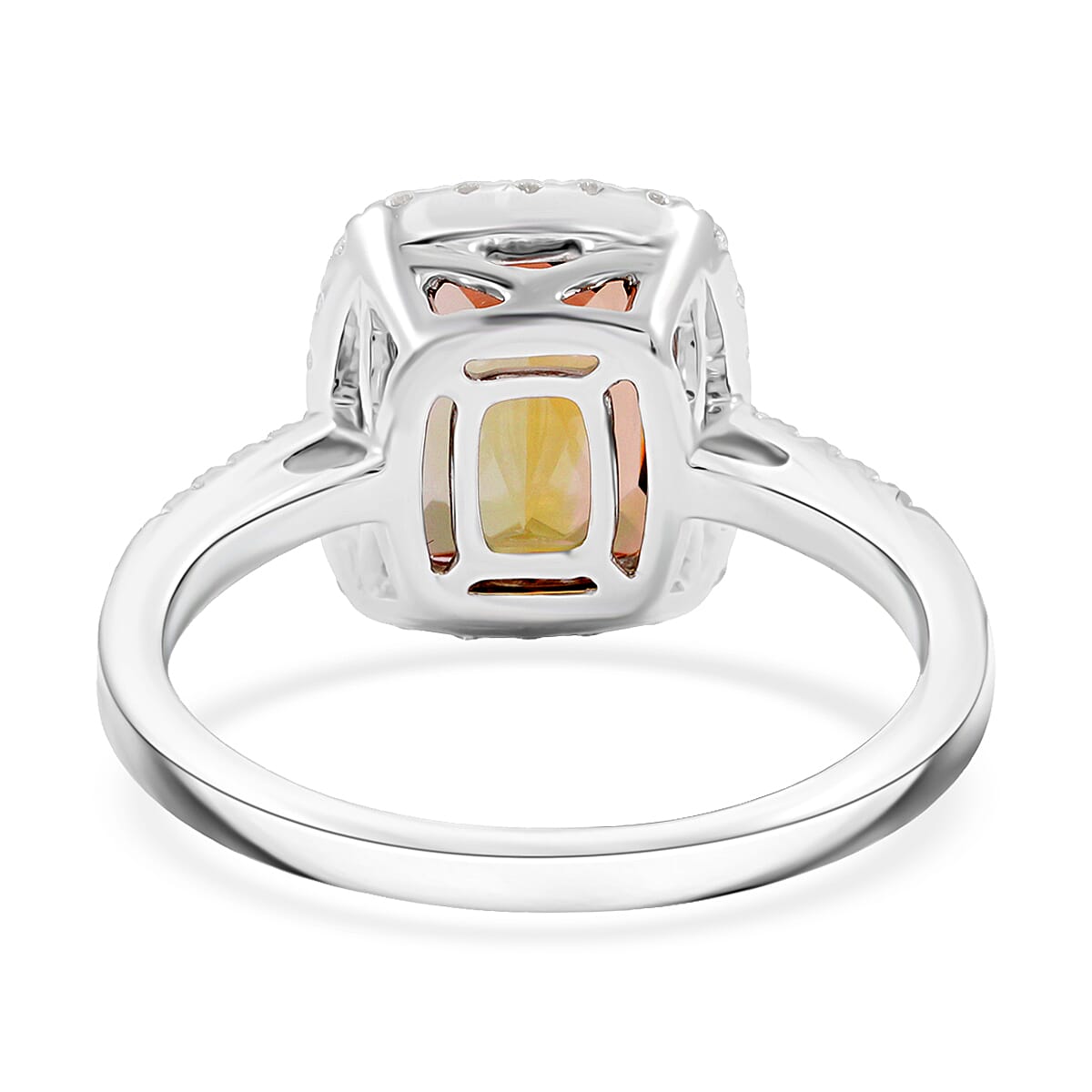 Certified and Appraised Rhapsody AAAA Jenipapo Andalusite, Diamond (E-F, VS) Ring in 950 Platinum 3.65 ctw (Size 9.0) image number 4