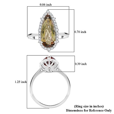 Certified & Appraised Rhapsody AAAA Jenipapo Andalusite and E-F VS Diamond 3.75 ctw Ring in 950 Platinum (Size 10.0)