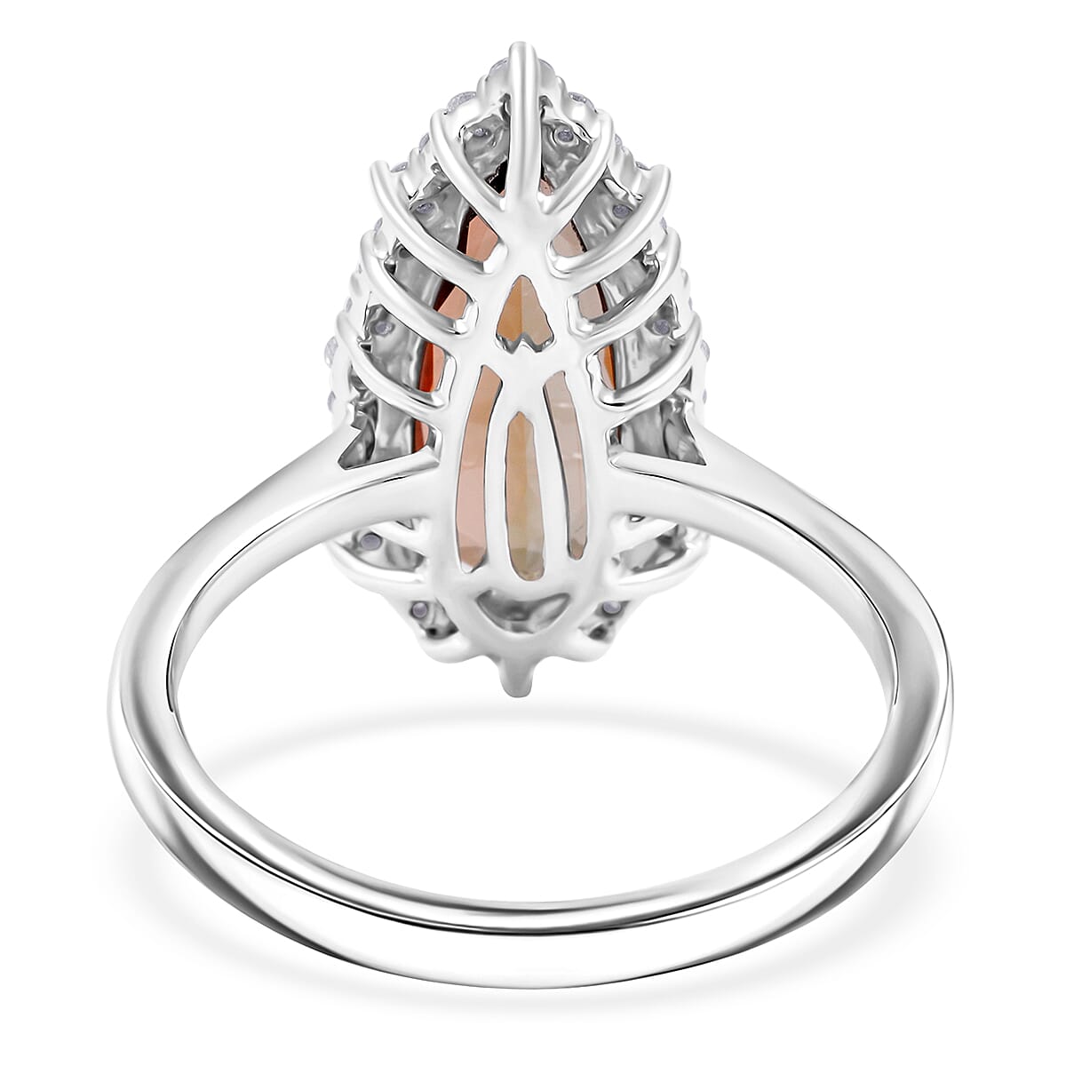 Certified & Appraised Rhapsody AAAA Jenipapo Andalusite and E-F VS Diamond 3.75 ctw Ring in 950 Platinum (Size 6.0) image number 4