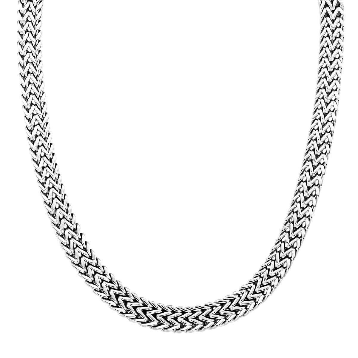 Fashionable Two Row Spiga Chain Necklace in Stainless Steel 20 Inches image number 0