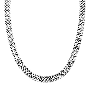 Fashionable Two Row Spiga Chain Necklace in Stainless Steel 20 Inches