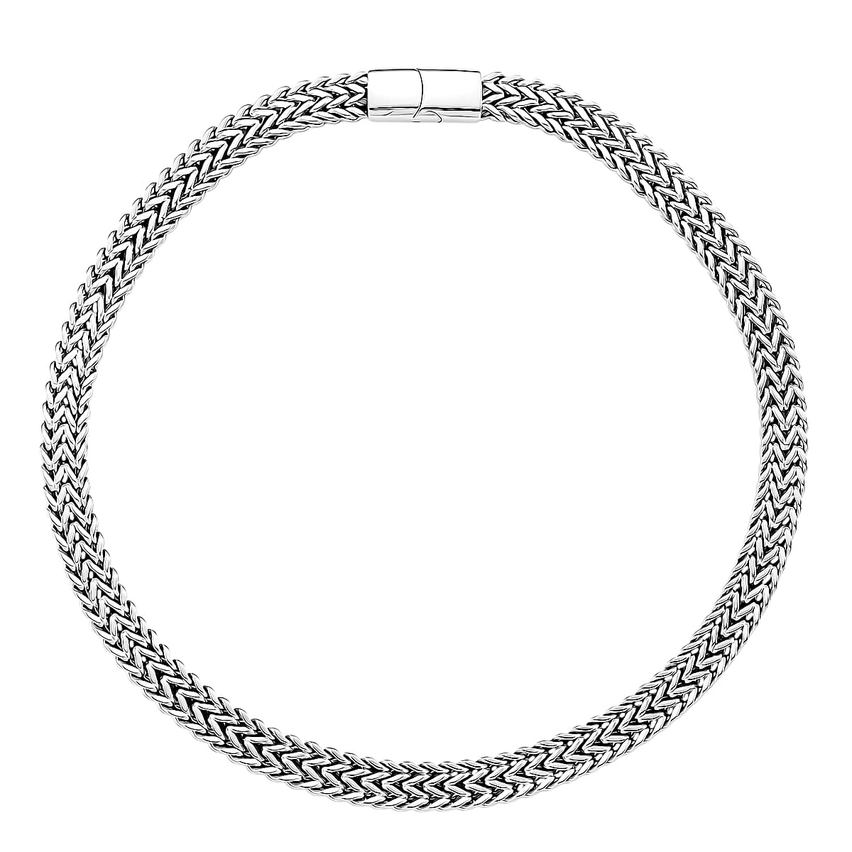 Fashionable Two Row Spiga Chain Necklace in Stainless Steel 20 Inches image number 2