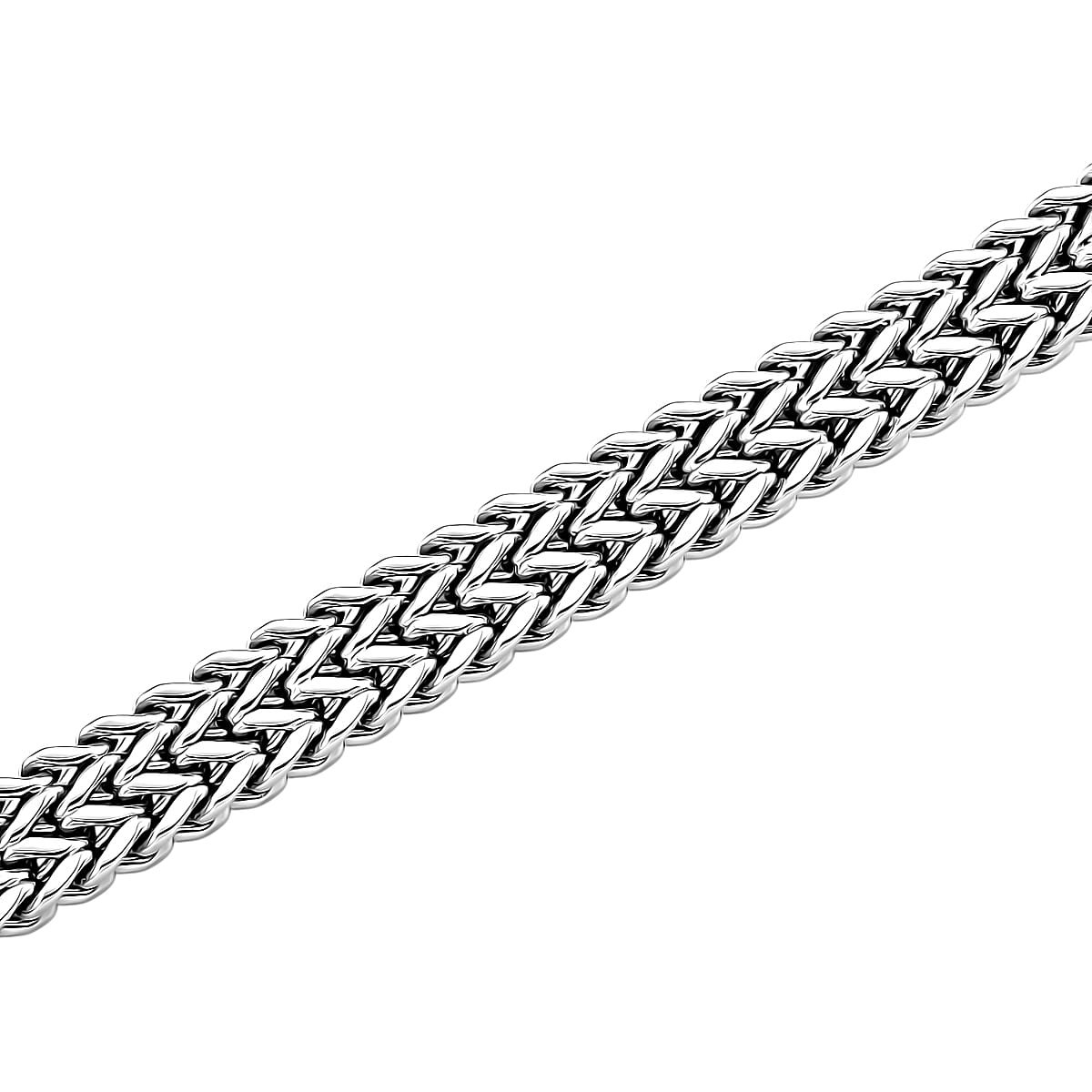 Fashionable Two Row Spiga Chain Necklace in Stainless Steel 20 Inches image number 3