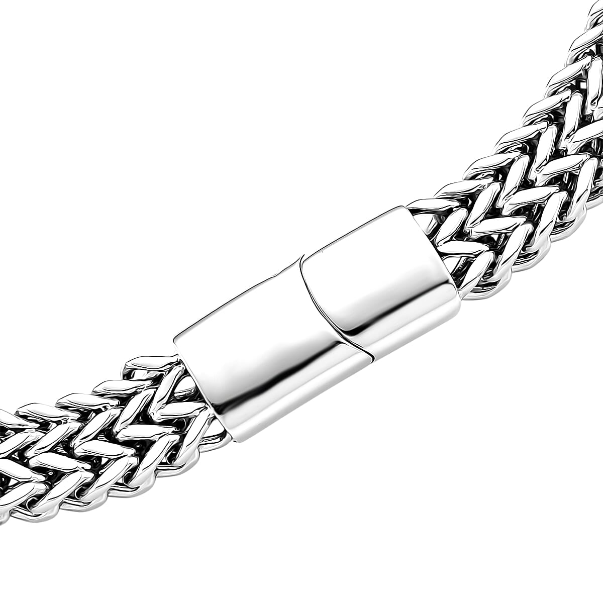Fashionable Two Row Spiga Chain Necklace in Stainless Steel 20 Inches image number 4
