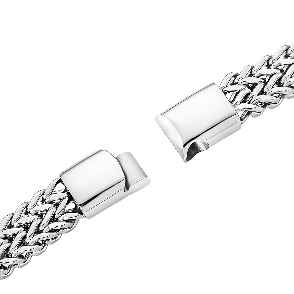 Fashionable Two Row Spiga Chain Necklace in Stainless Steel 20 Inches image number 5