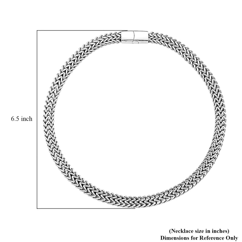 Fashionable Two Row Spiga Chain Necklace in Stainless Steel 20 Inches