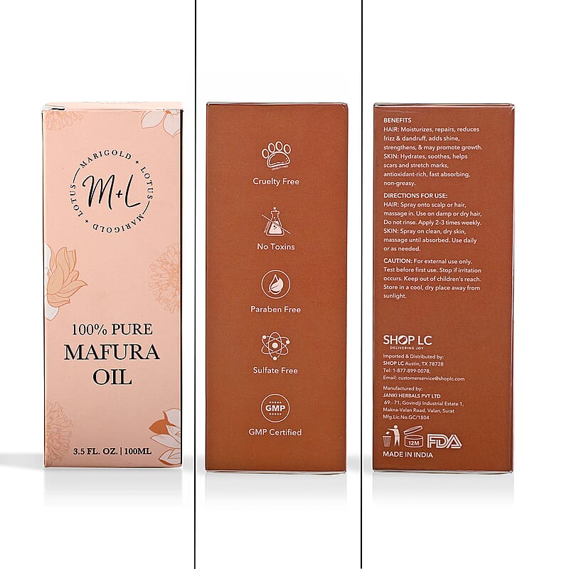 Marigold and Lotus 100% Pure Mafura Oil 3.5oz