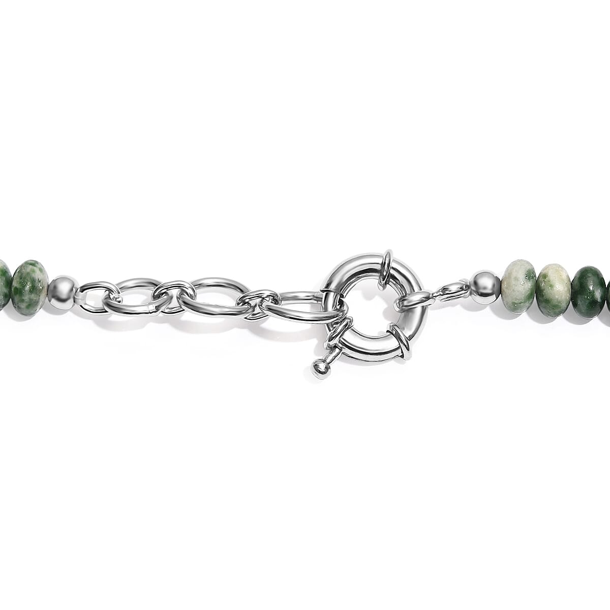 EverTrue Green Jasper 450.00 ctw Roundel Necklace in Platinum Bond 18 Inches image number 4