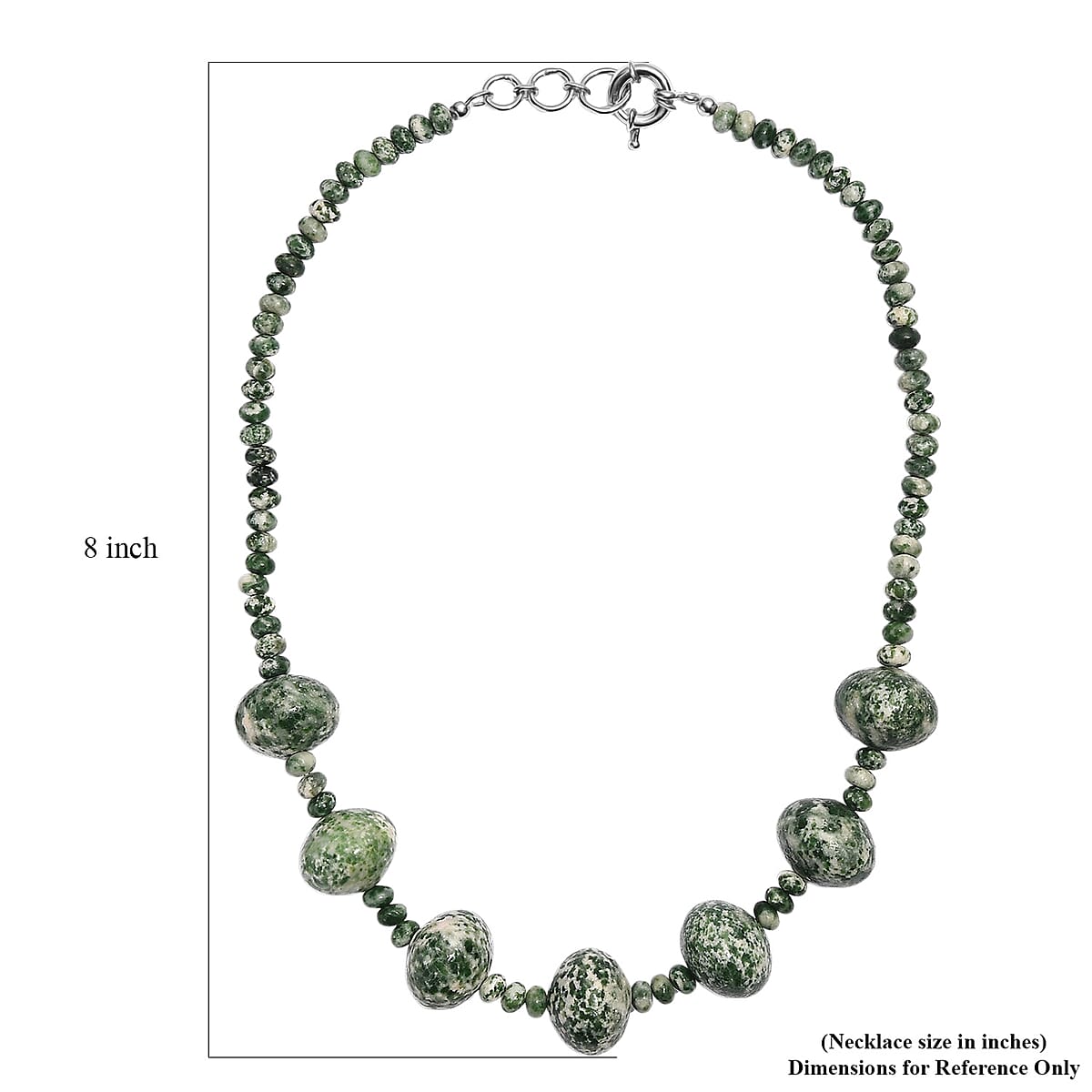 EverTrue Green Jasper 450.00 ctw Roundel Necklace in Platinum Bond 18 Inches image number 5