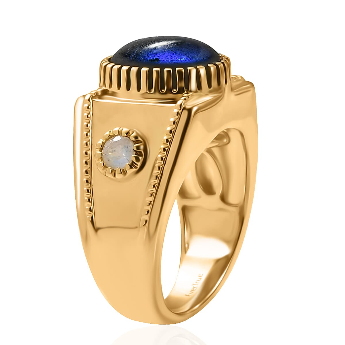 EverTrue AAA Malagasy Labradorite, Rainbow Moonstone Men's Ring in 18K YG Plated 5.40 ctw (Size 12.0) image number 3