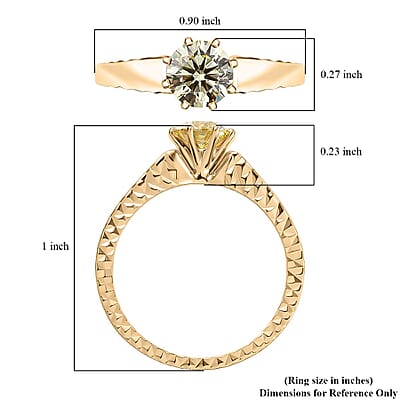 Luxuriant Lab Grown Yellow Diamond (VS) Solitaire Ring in 10K Yellow Gold 1.00 ctw (Size 10.0)