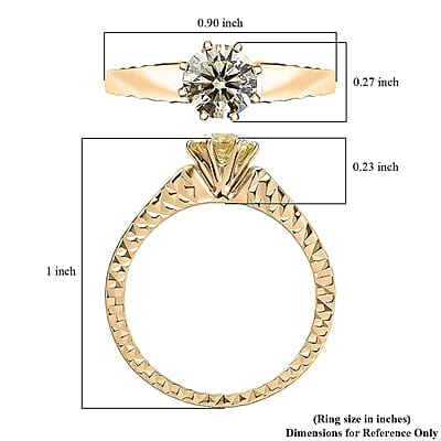 Luxuriant Lab Grown Yellow Diamond (VS) Solitaire Ring in 10K Yellow Gold 1.00 ctw (Size 10.0)