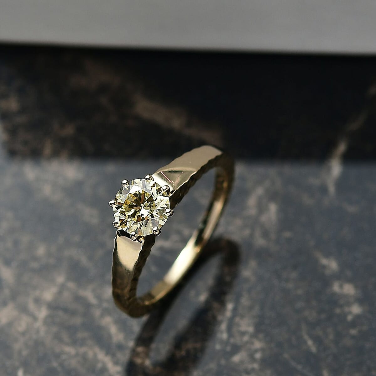 Luxuriant Lab Grown Yellow Diamond (VS) Solitaire Ring in 10K Yellow Gold 1.00 ctw (Size 6.0) image number 1