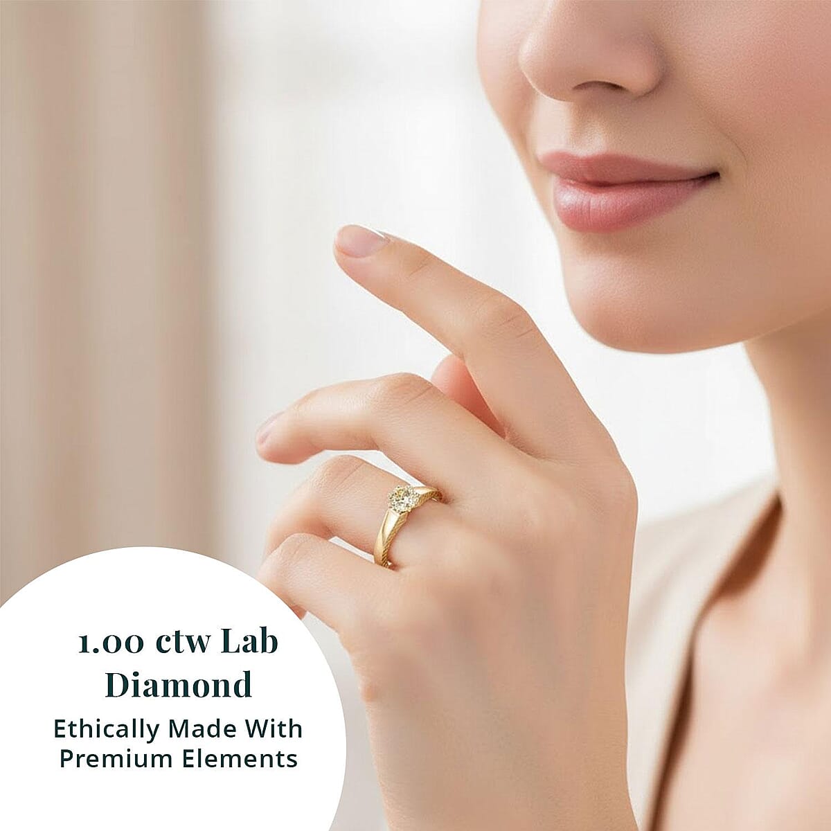 Luxuriant Lab Grown Yellow Diamond (VS) Solitaire Ring in 10K Yellow Gold 1.00 ctw (Size 6.5) image number 1