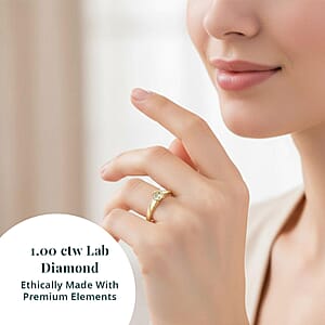 Luxuriant Lab Grown Yellow Diamond (VS) Solitaire Ring in 10K Yellow Gold 1.00 ctw (Size 6.5)