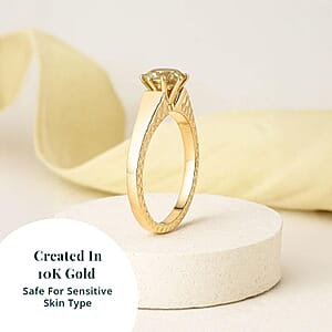 Luxuriant Lab Grown Yellow Diamond (VS) Solitaire Ring in 10K Yellow Gold 1.00 ctw (Size 6.5)