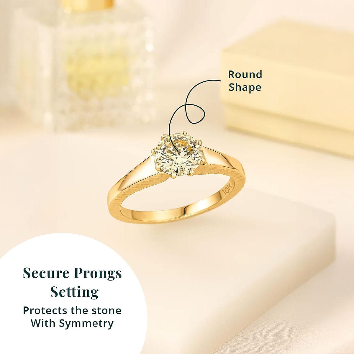 Luxuriant Lab Grown Yellow Diamond (VS) Solitaire Ring in 10K Yellow Gold 1.00 ctw (Size 6.5) image number 4