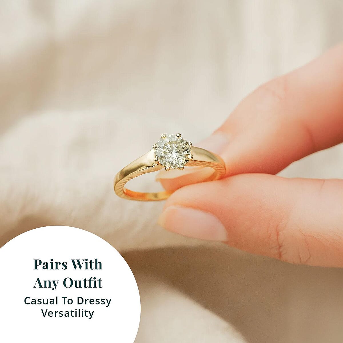 Luxuriant Lab Grown Yellow Diamond (VS) Solitaire Ring in 10K Yellow Gold 1.00 ctw (Size 6.5) image number 5