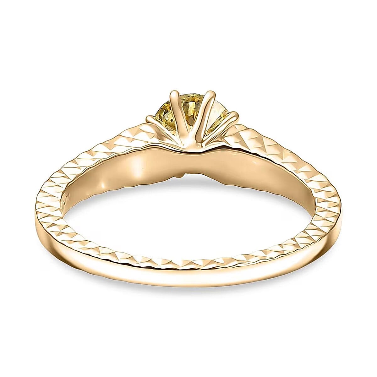 Luxuriant Lab Grown Yellow Diamond (VS) Solitaire Ring in 10K Yellow Gold 1.00 ctw (Size 7.0) image number 7