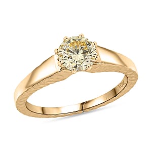 Luxuriant Lab Grown Yellow Diamond (IR) VS 1.00 ctw Sunlit Solitaire Ring in 10K Yellow Gold (Size 9.0)