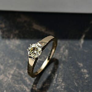 Luxuriant Lab Grown Yellow Diamond (IR) VS 1.00 ctw Sunlit Solitaire Ring in 10K Yellow Gold (Size 9.0)