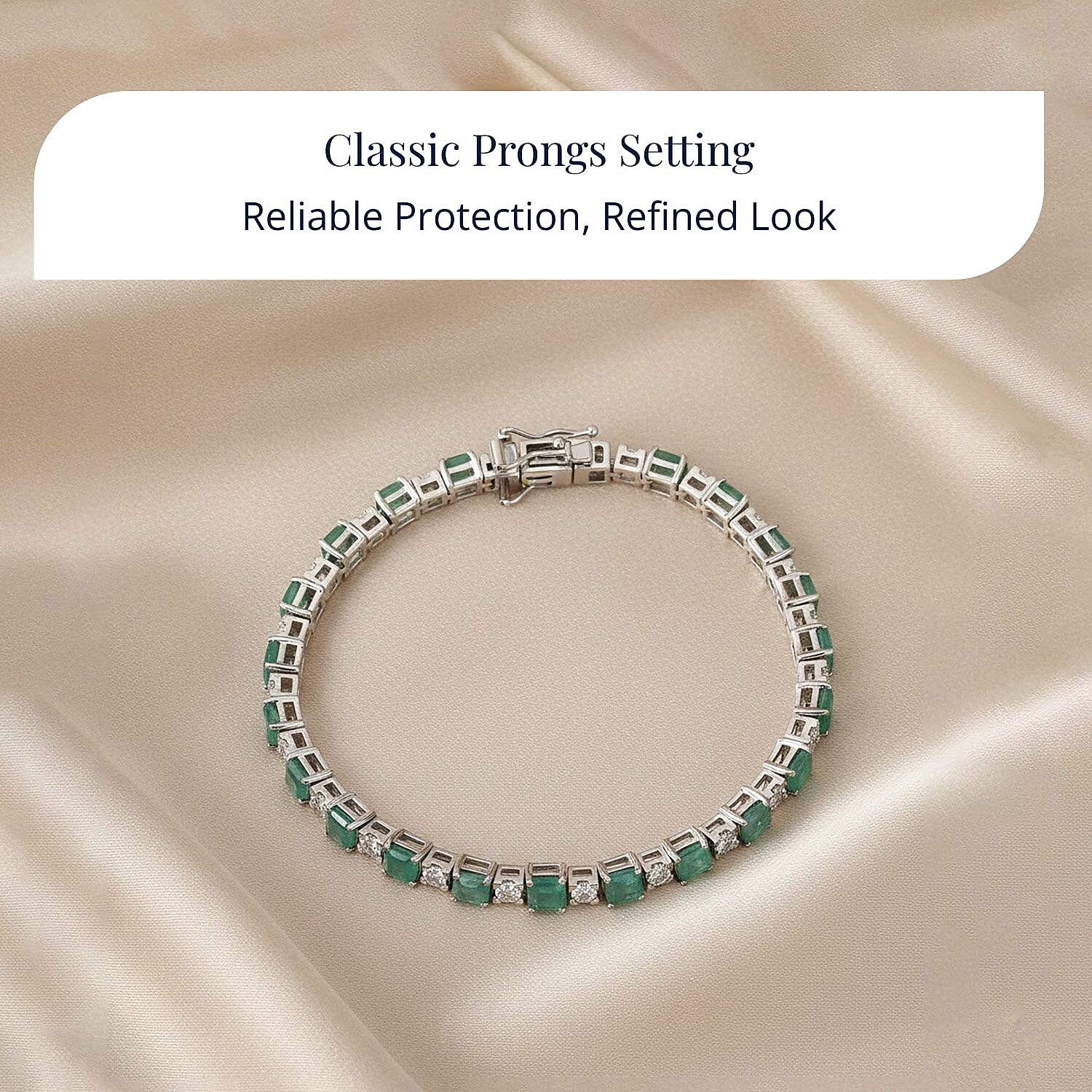 D'Joy Premium Asscher Cut Grandidierite and White Zircon 12.70 ctw Art Deco Bracelet in Rhodium Over Sterling Silver (7.25 In)
