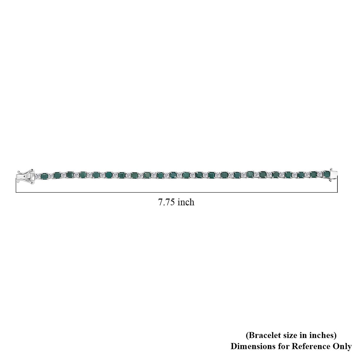 D'Joy Premium Asscher Cut Grandidierite and White Zircon 12.70 ctw Art Deco Bracelet in Rhodium Over Sterling Silver (7.25 In) image number 4