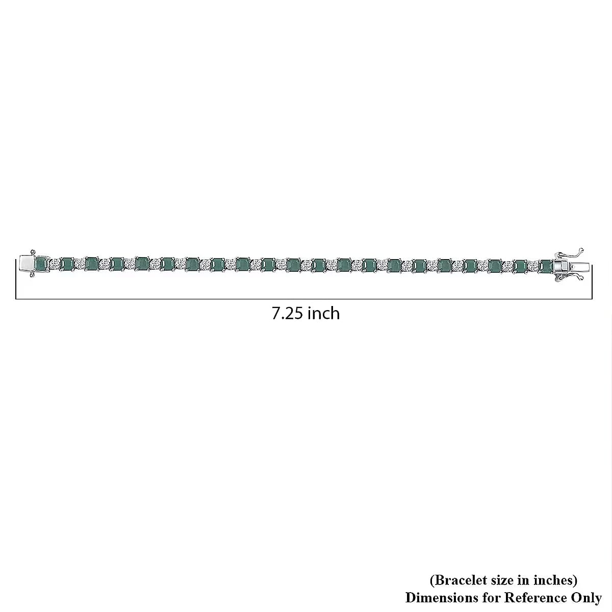 D'Joy Premium Asscher Cut Grandidierite and White Zircon 12.70 ctw Art Deco Bracelet in Rhodium Over Sterling Silver (7.25 In) image number 5
