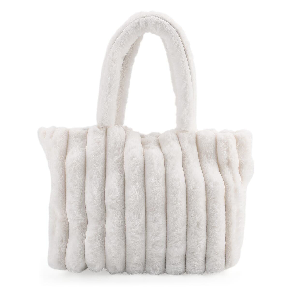 Tamsy White Polyester Faux Fur Shoulder Bag  image number 0