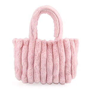 Tamsy Pink Polyester Faux Fur Shoulder Bag 