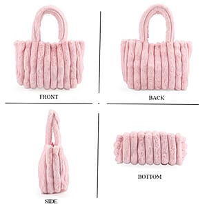 Tamsy Pink Polyester Faux Fur Shoulder Bag 
