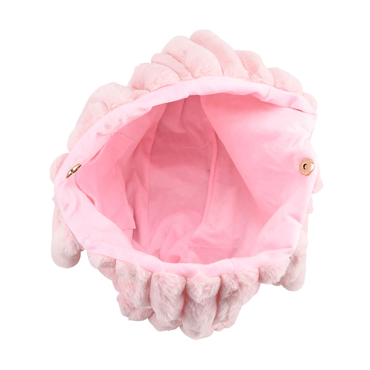 Tamsy Pink Polyester Faux Fur Shoulder Bag  image number 4