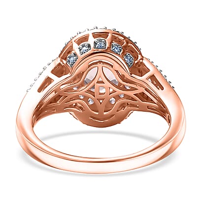 D'Joy Premium Pink Morganite and Multi Gemstone 2.70 ctw Blush Coronet Ring in 18K Vermeil Rose Gold Over Sterling Silver (Size 5.0)
