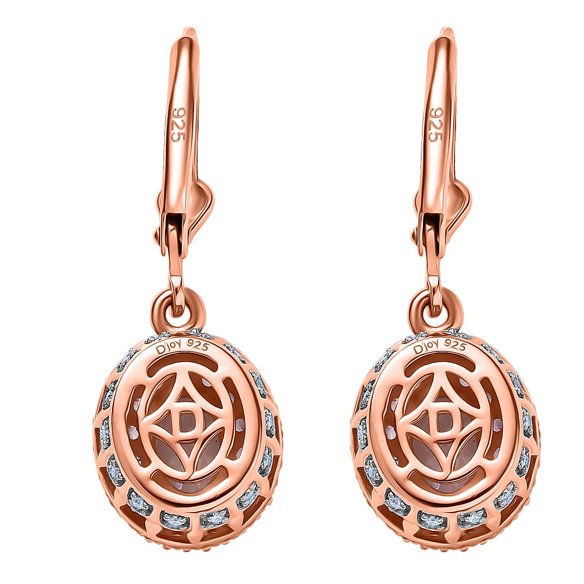 D'Joy Premium Pink Morganite and Multi Gemstone 2.00 ctw Blush Coronet Earrings in 18K Vermeil Rose Gold Over Sterling Silver image number 4