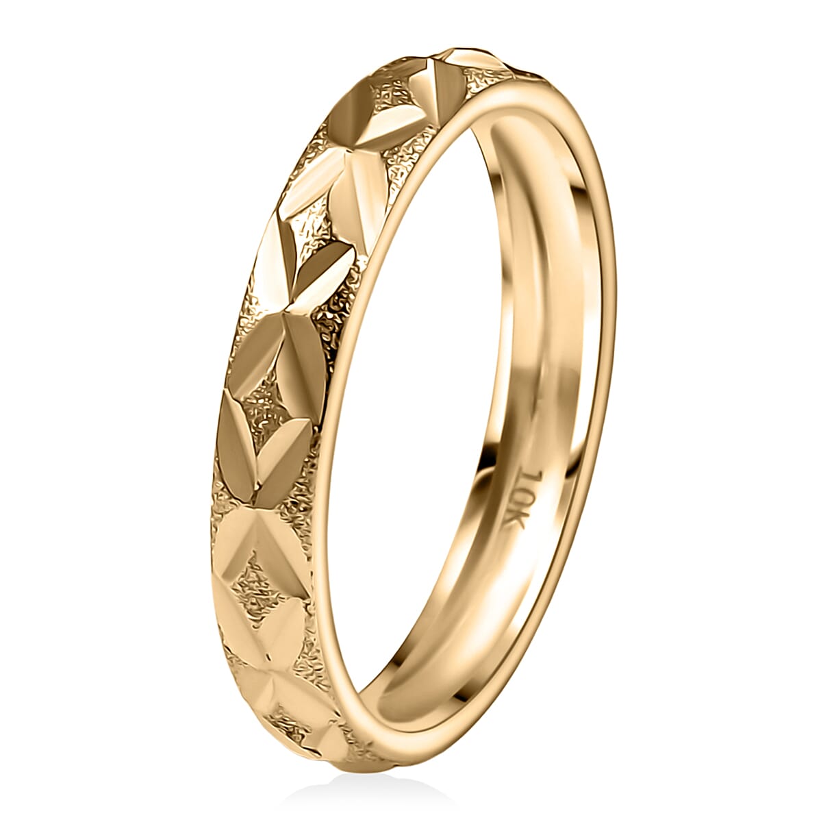 Textured Leaf Band Ring in 10K Yellow Gold (Size 10.0) 2.06 Grams image number 3