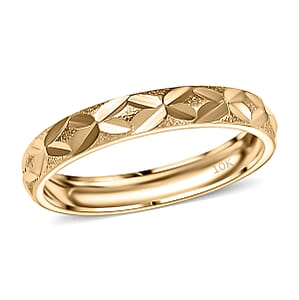 Textured Leaf Band Ring in 10K Yellow Gold (Size 7.0) 2.06 Grams