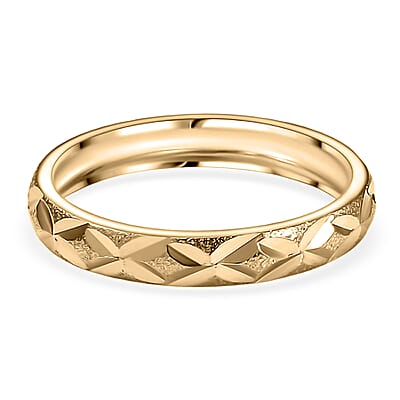 Textured Leaf Band Ring in 10K Yellow Gold (Size 7.0) 2.06 Grams