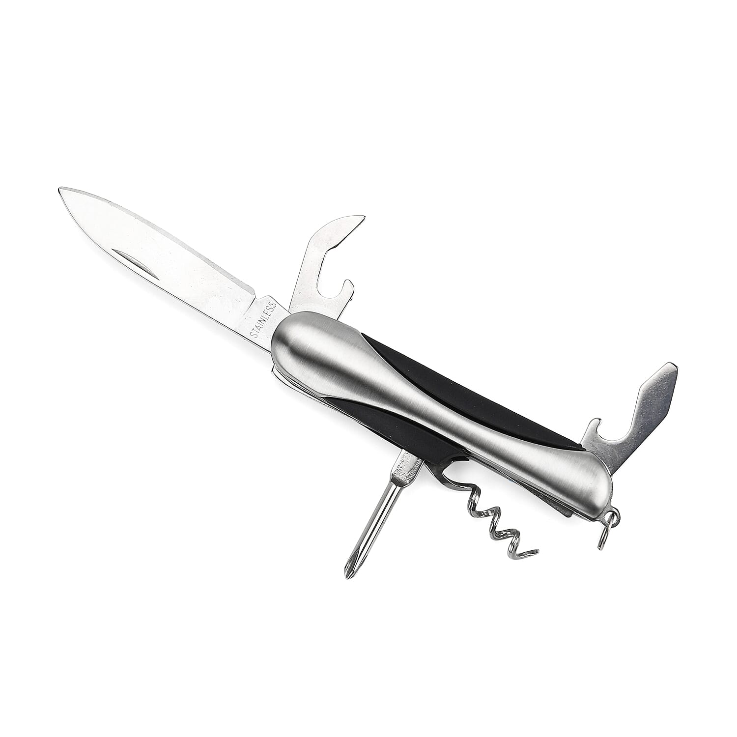 Livmore Black Faux Leather Purse with RFID Card, Pen and Multipurpose Knife Set