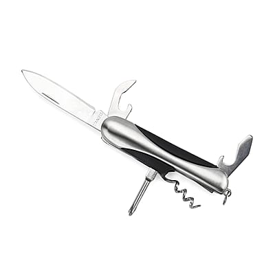 Livmore Black Faux Leather Purse with RFID Card, Pen and Multipurpose Knife Set