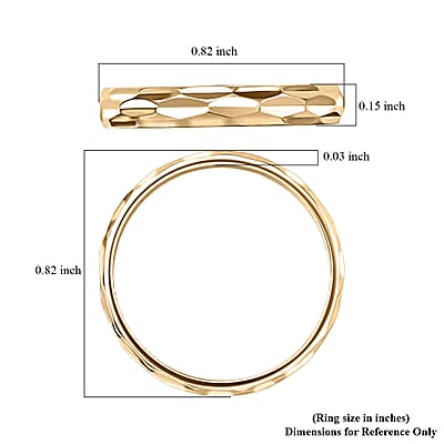 Hammered Texture Band Ring in 10K Yellow Gold (Size 10.0) 1.75 Grams