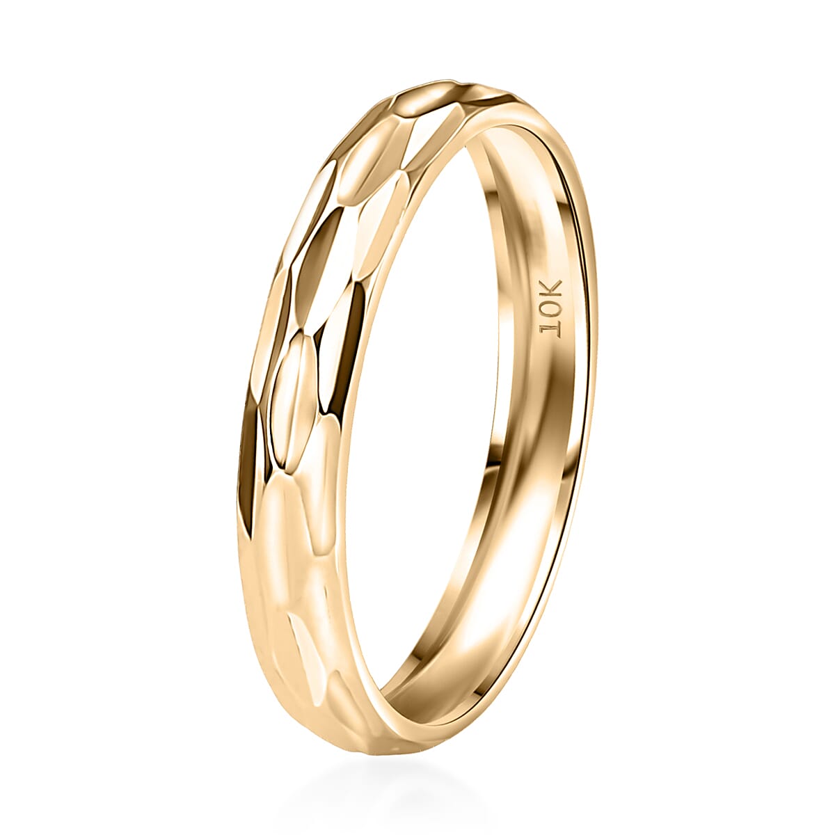 Hammered Texture Band Ring in 10K Yellow Gold (Size 6.0) 1.75 Grams image number 2