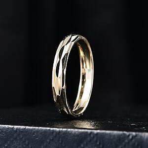 Hammered Texture Band Ring in 10K Yellow Gold (Size 7.0) 1.75 Grams